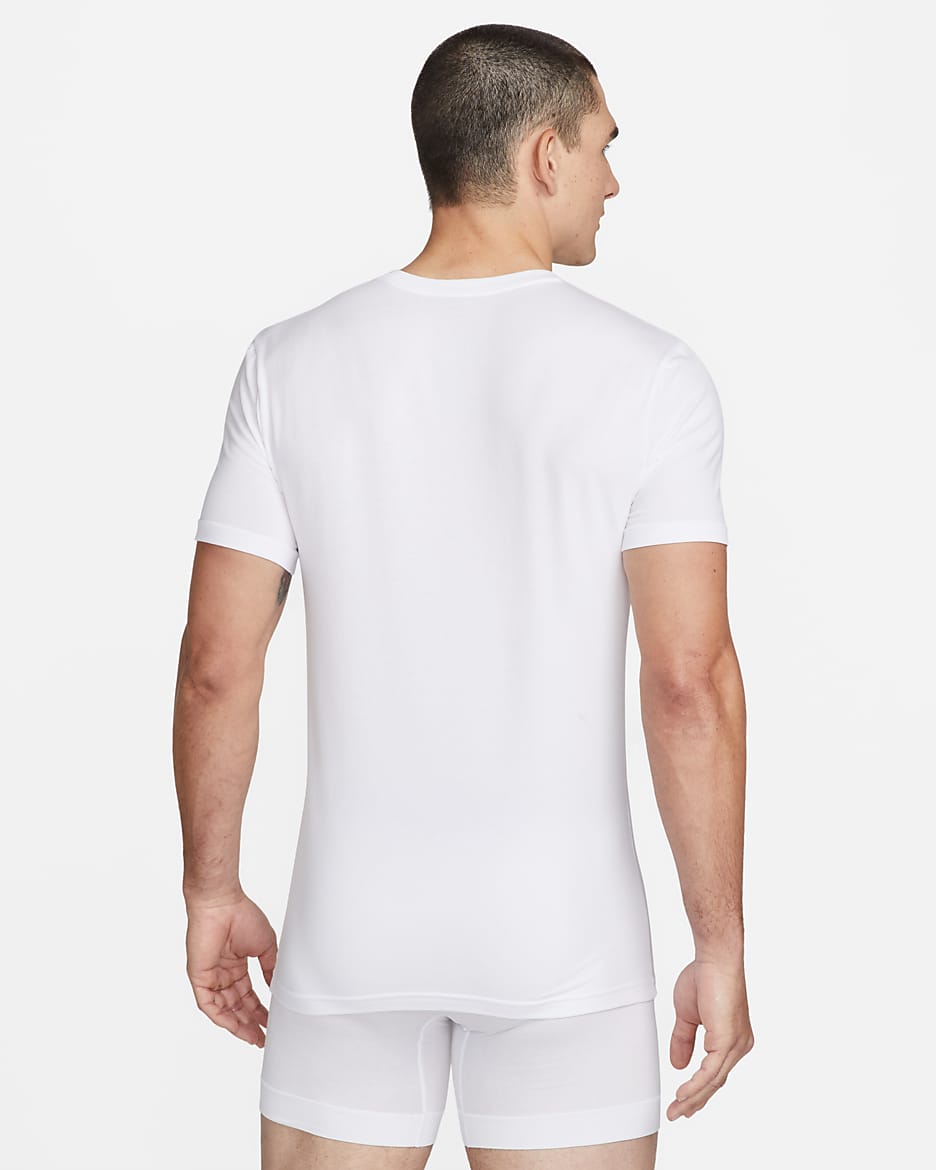 Nike Dri-FIT Essential Cotton Stretch Men's Slim Fit Crew Neck Undershirt (2-Pack)