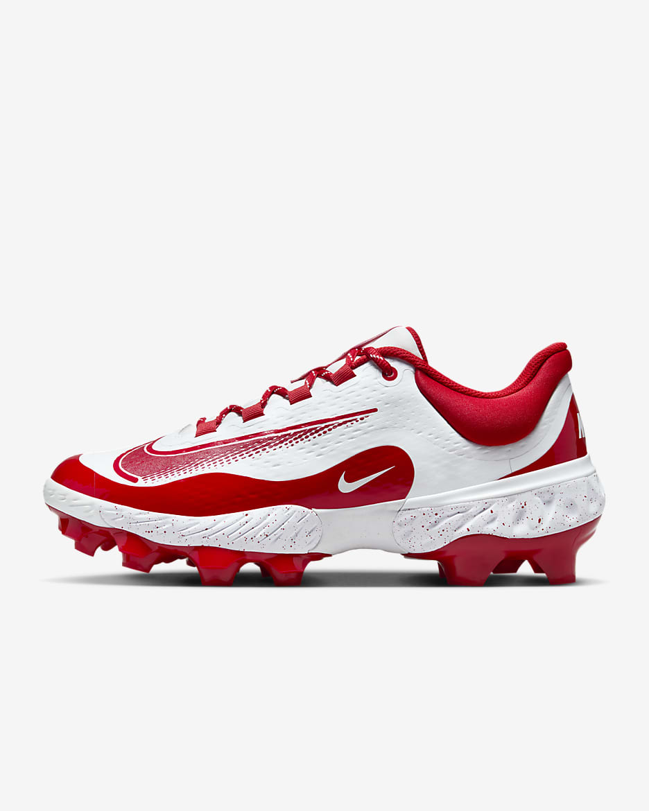 Calzado de béisbol para hombre Nike Alpha Huarache Elite 4 Low MCS - Blanco/Rojo universitario