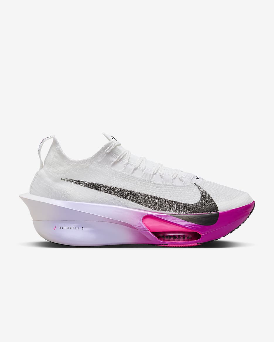 Sapatilhas de competição para estrada Nike AlphaFly 3 para homem - Branco/Roxo Agate/Vivid Grape/Preto