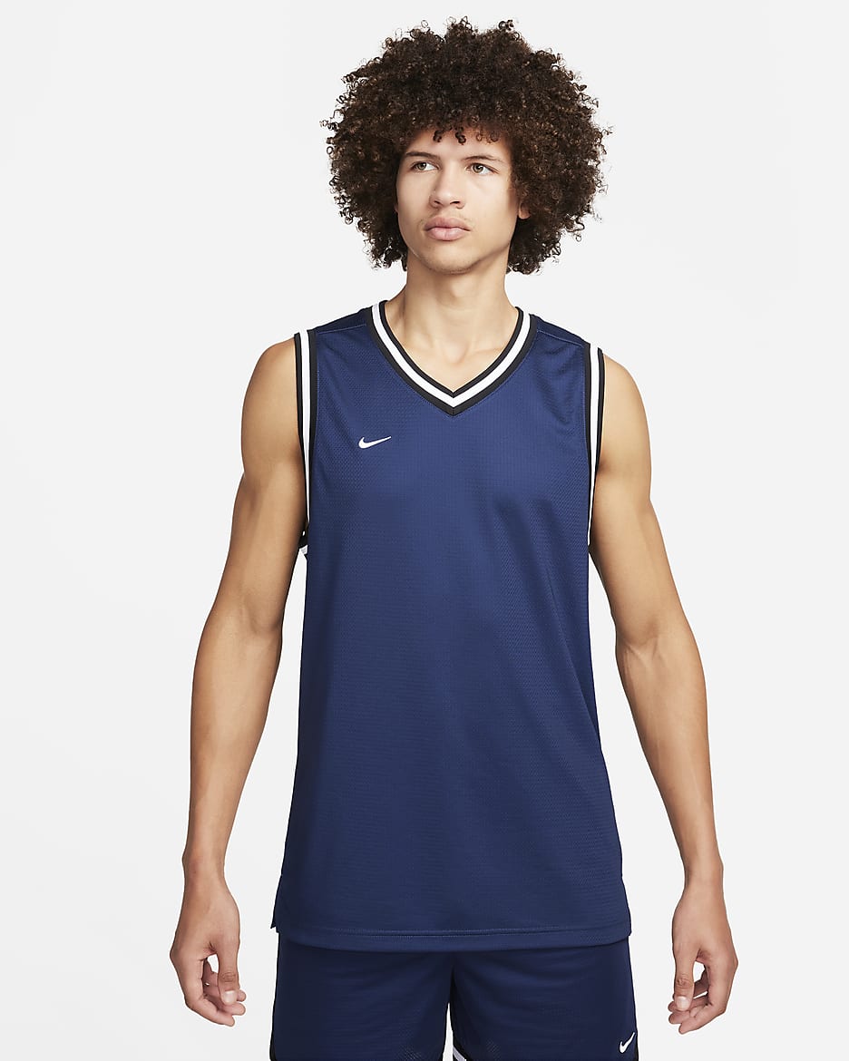Nike DNA Men's Dri-FIT Basketball Jersey - Midnight Navy/White