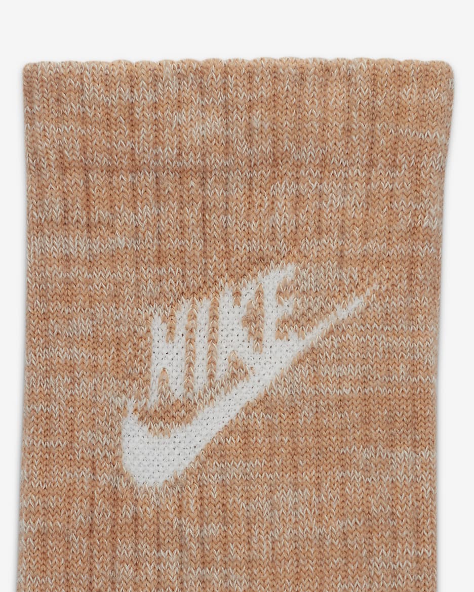 Nike Everyday Plus Cushioned Crew Socks - Amber Brown/Light Bone/Hemp/White