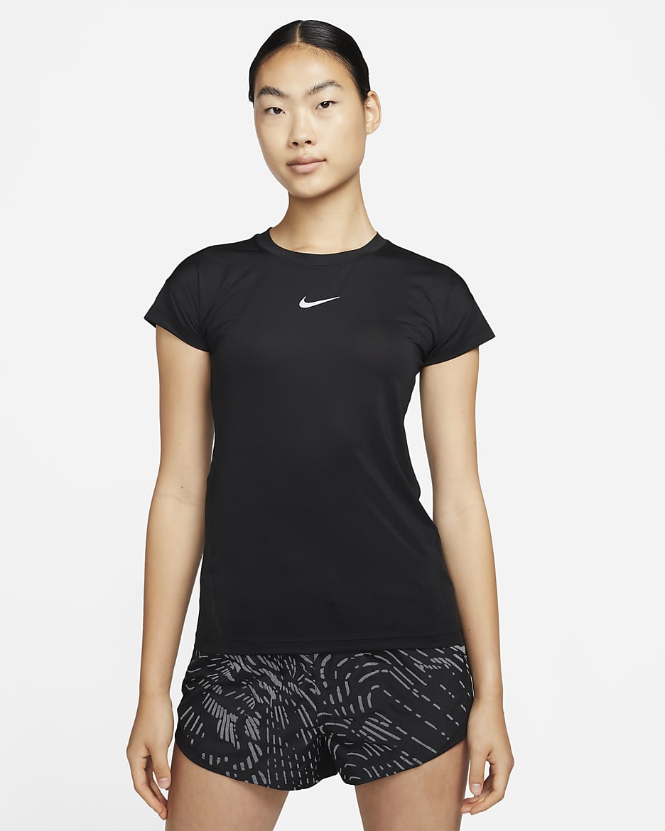 Playera de running de manga corta para mujer Nike Dri-FIT Run Division - Negro/Naranja atómico