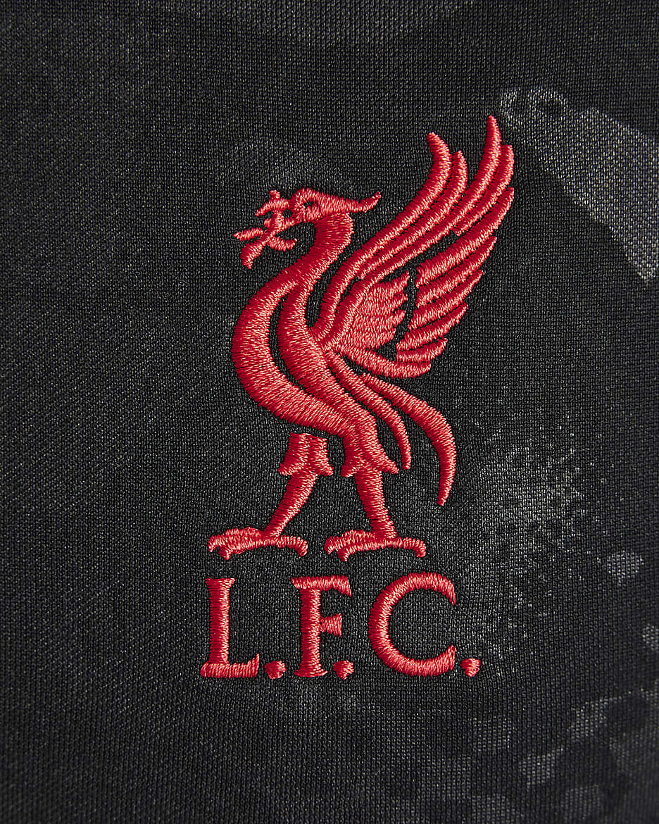 3e haut de foot d'avant-match Nike Dri-FIT Liverpool FC Academy Pro pour ado - Noir/Chrome Yellow/Global Red