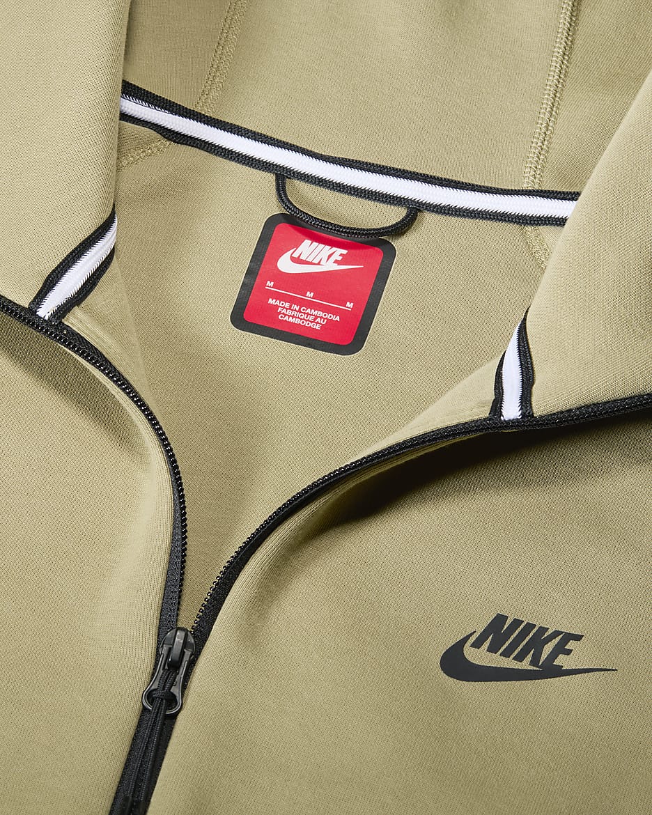 Nike Sportswear Tech Fleece Windrunner cipzáras, kapucnis férfipulóver - Neutral Olive/Fekete