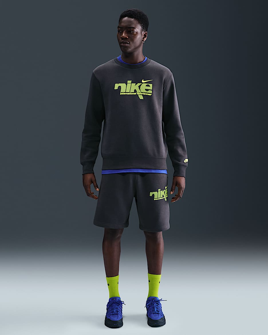 Shorts de tejido Fleece para hombre Nike Sportswear Club - Antracita/Volt