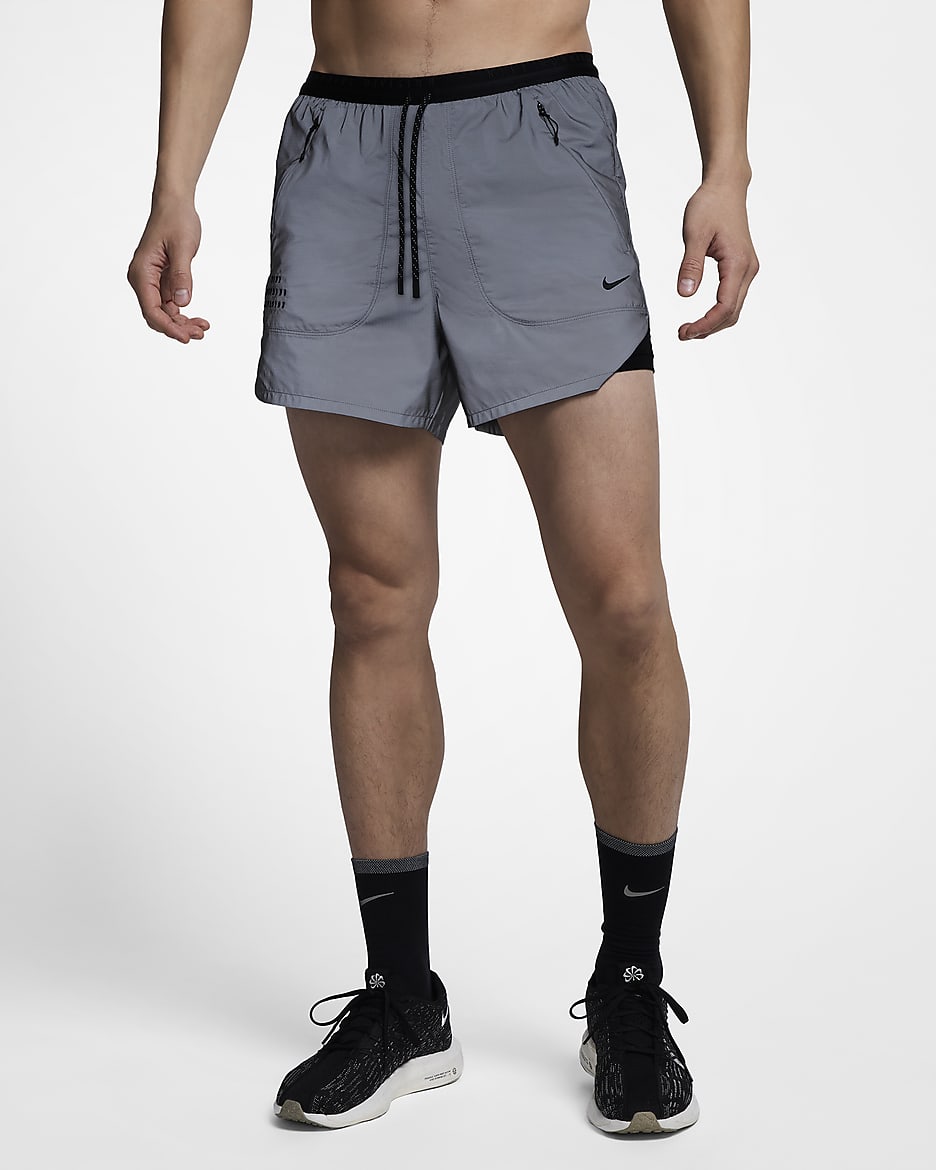 Nike Running Division Men's 10cm (approx.) Dri-FIT ADV Reflective Design 2-in-1 Running Shorts - Reflect Silver/Black