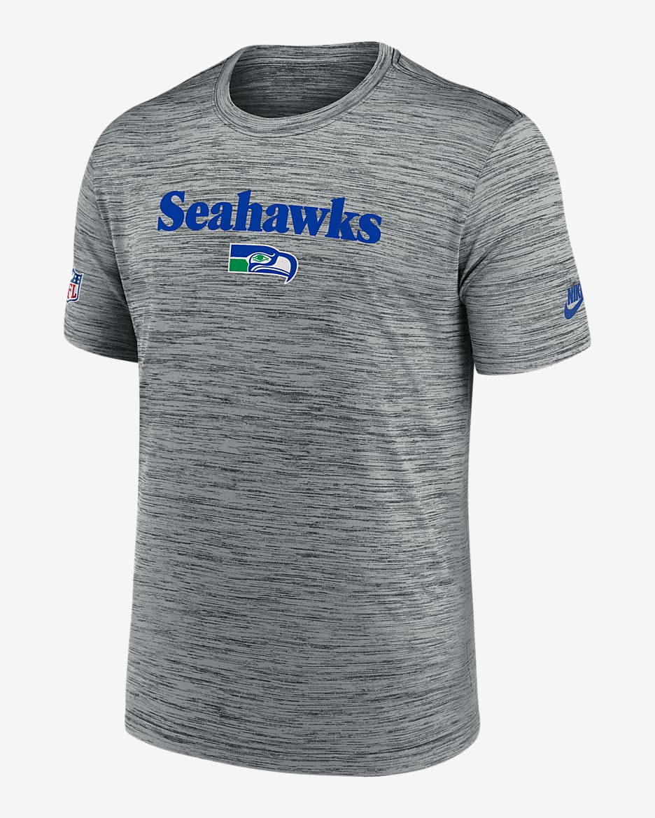 Playera Nike Dri-FIT de la NFL para hombre Seattle Seahawks Sideline Velocity - Gris jaspeado