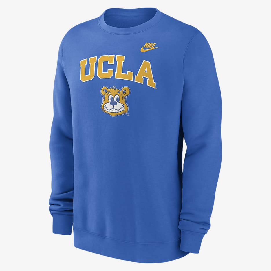 Sudadera de cuello redondo sin cierre universitaria Nike para hombre UCLA Bruins Legacy Classic Arch Over Logo - Azul señal