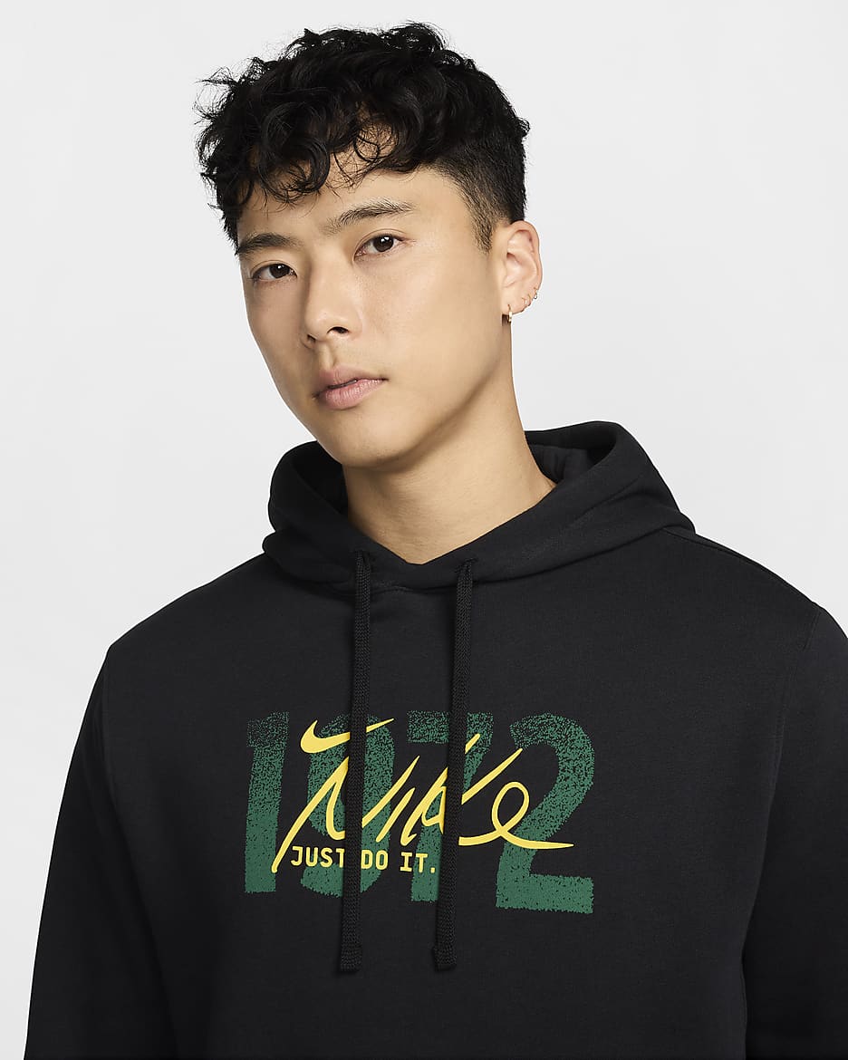 Nike Sportswear Club Fleece Men's Pullover Hoodie - Black/Black/Malachite