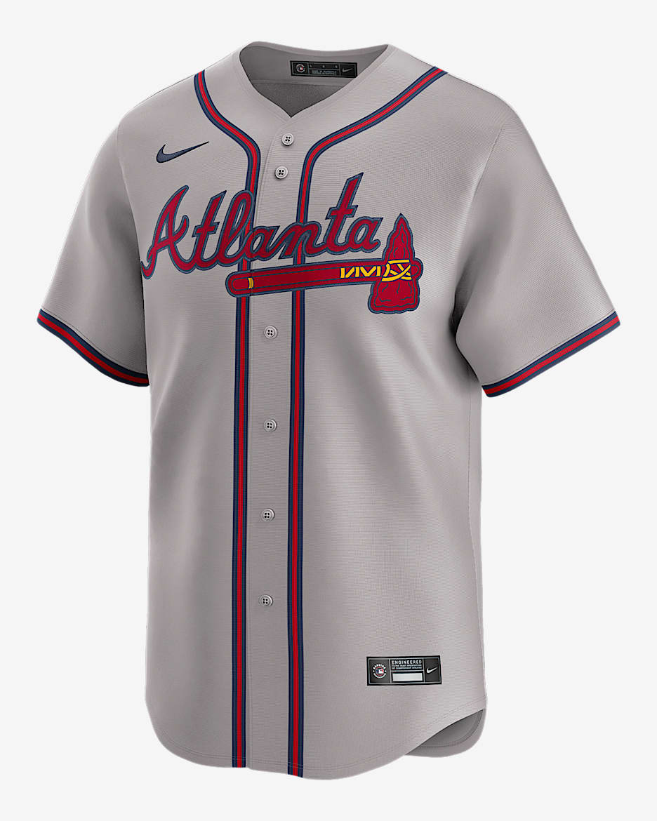Ozzie Albies Atlanta Braves Men's Nike Dri-FIT ADV MLB Limited Jersey - Grey