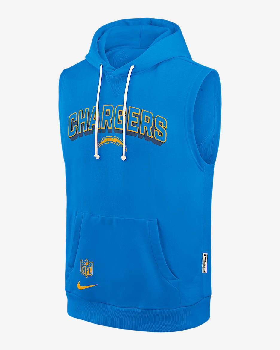 Los Angeles Chargers Sideline Men's Nike Dri-FIT NFL Sleeveless Pullover Hoodie - Blue
