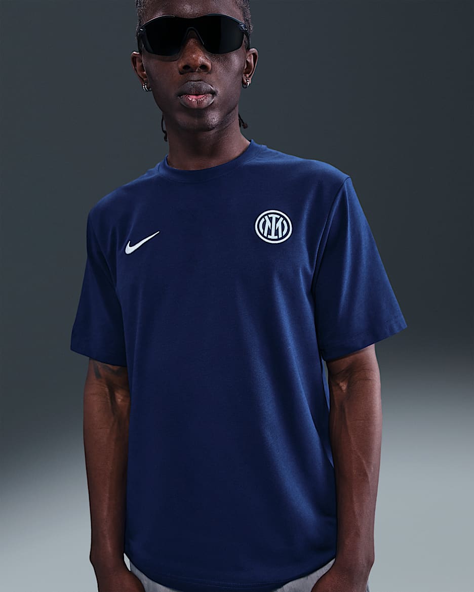 Kortärmad fotbollströja Inter Milan Primary Nike Dri-FIT för män - Blue Void/Ghost Aqua