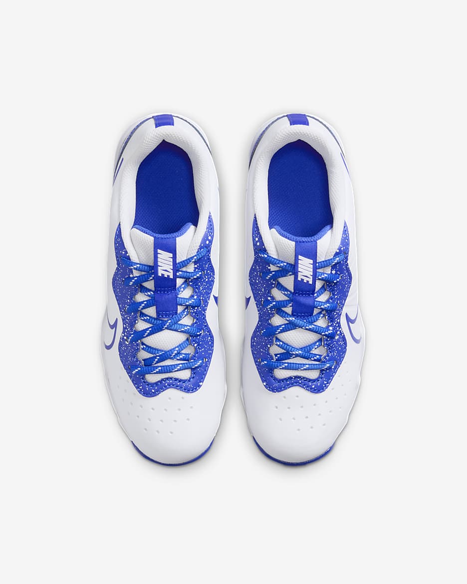 Tacos de béisbol para niños talla pequeña/grande Nike Alpha Huarache 4 Keystone - Blanco/Hiperroyal