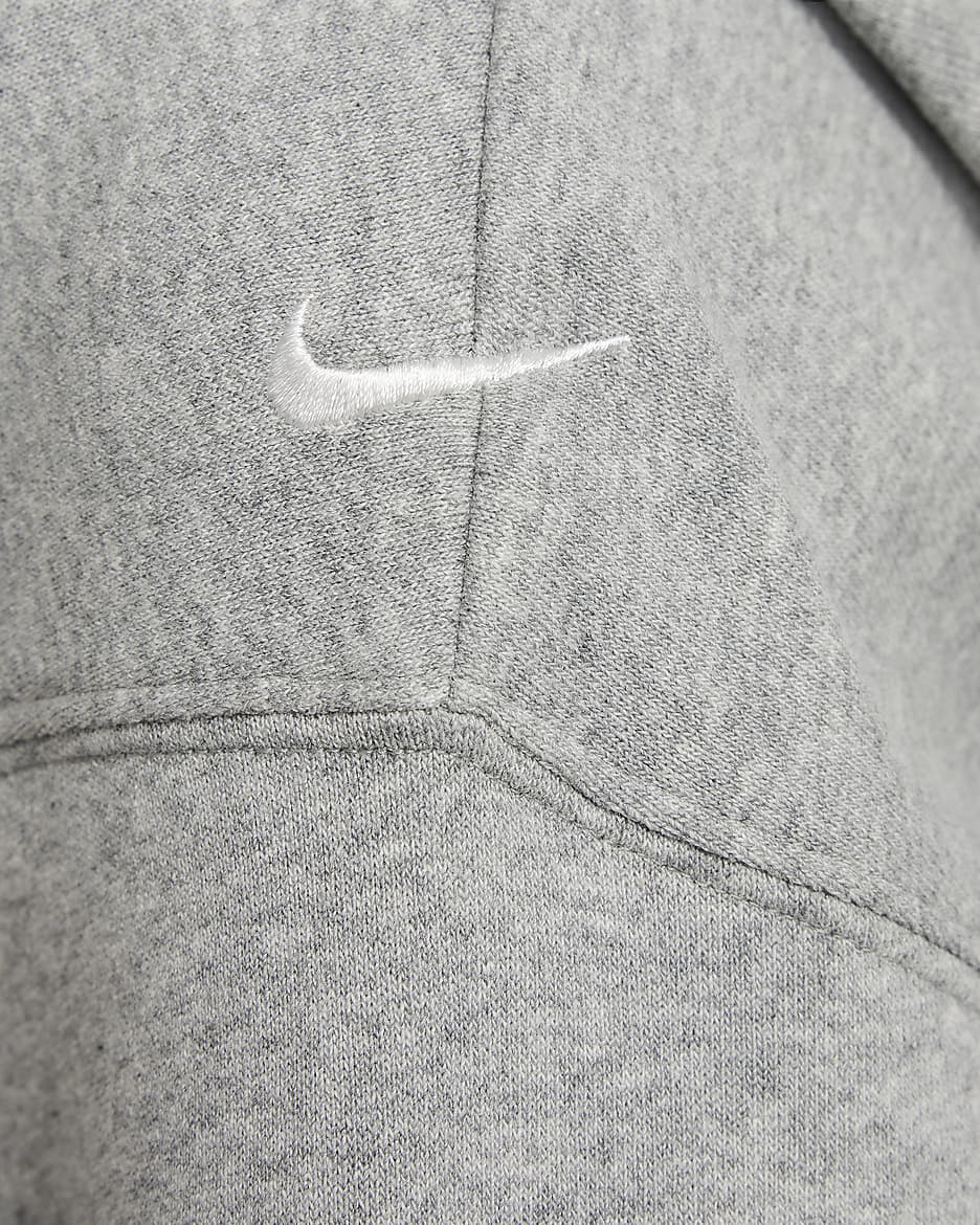 Dívčí volná flísová mikina s kapucí Nike Sportswear Dri-FIT - Dark Grey Heather