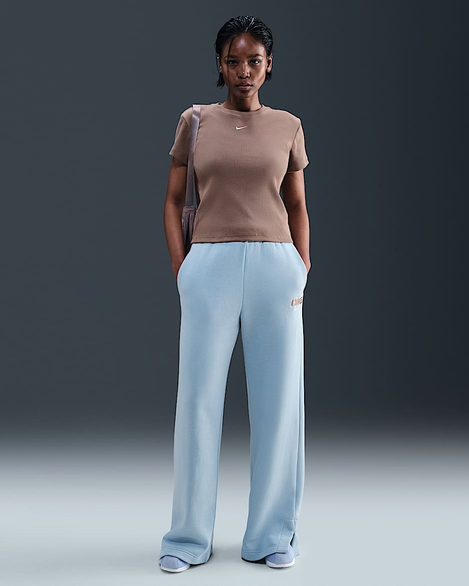 Nike Sportswear Phoenix Fleece Women's High-Waisted Tracksuit Bottoms - Light Armoury Blue/Cave Stone