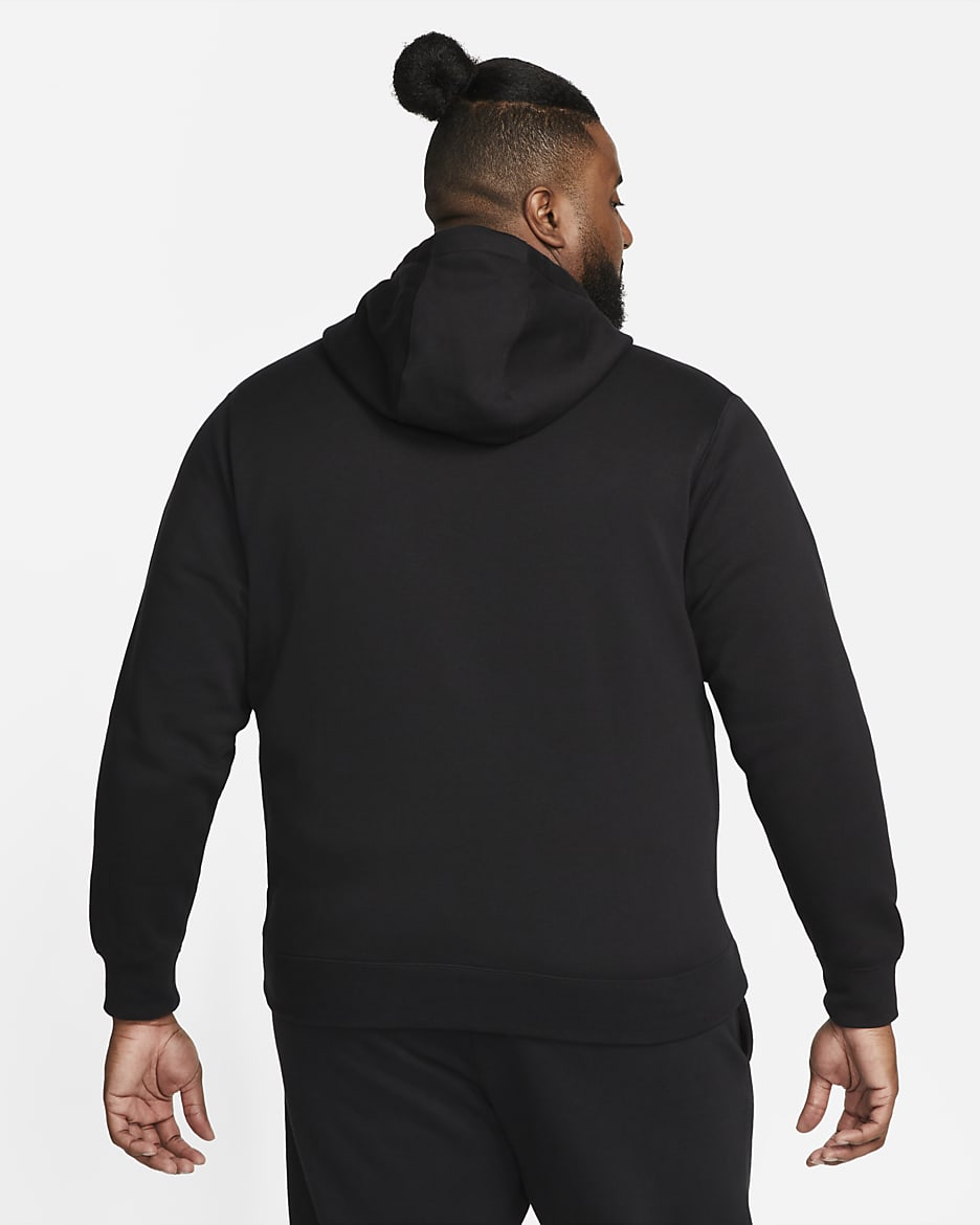 Sweat à capuche et zip Nike Sportswear Club Fleece pour Homme - Noir/Noir/Blanc