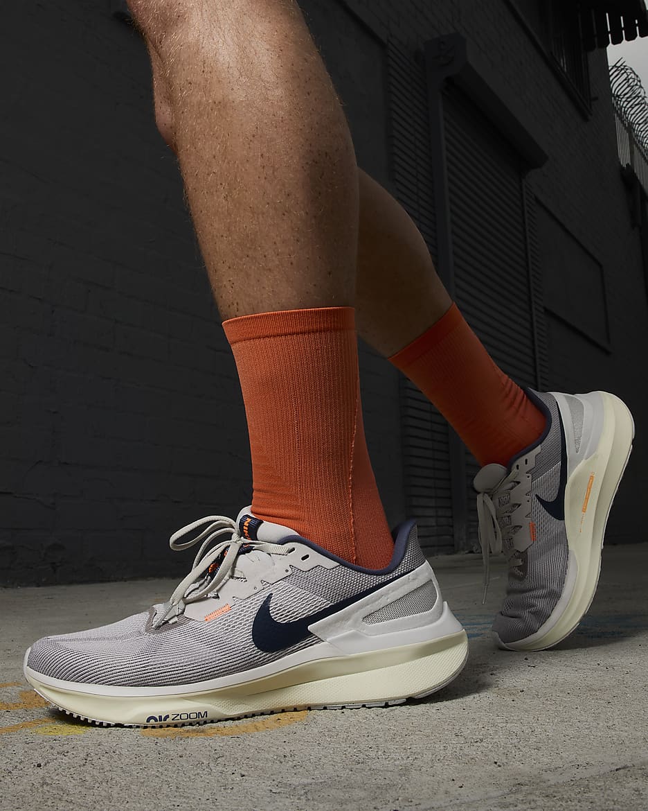 Tenis de correr en pavimento para hombre Nike Structure 25 - Mena de hierro claro/Naranja total/Gris atmósfera/Trueno azul