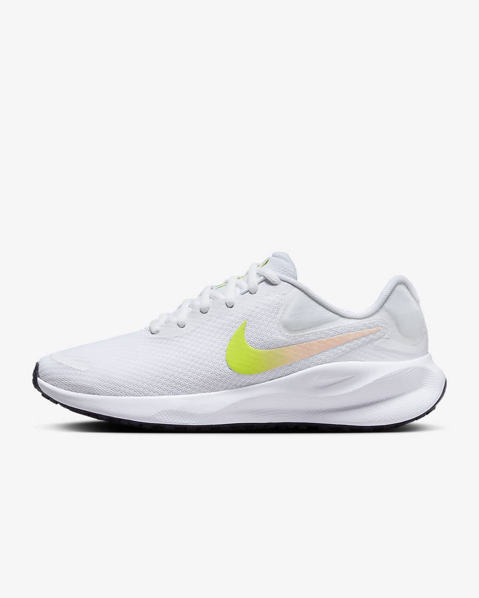 Nike Revolution 7 Women's Road Running Shoes - White/Crimson Tint/Dark Raisin/Cyber