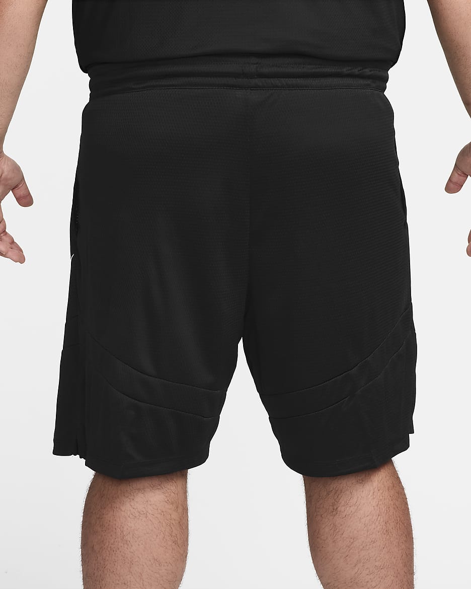 Short de basketball 20 cm Dri-FIT Nike Icon pour homme - Noir/Noir/Noir/Blanc