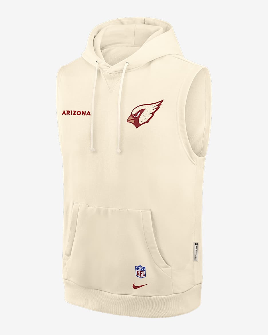 Sudadera con gorro sin cierre sin mangas Nike Dri-FIT de la NFL para hombre Arizona Cardinals Rivalries Collection Sideline - Natural