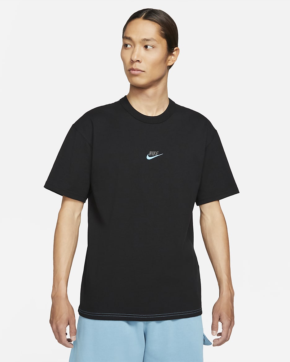 Nike Sportswear Premium Essential Men's T-Shirt - Black/Dark Grey/Chlorine Blue