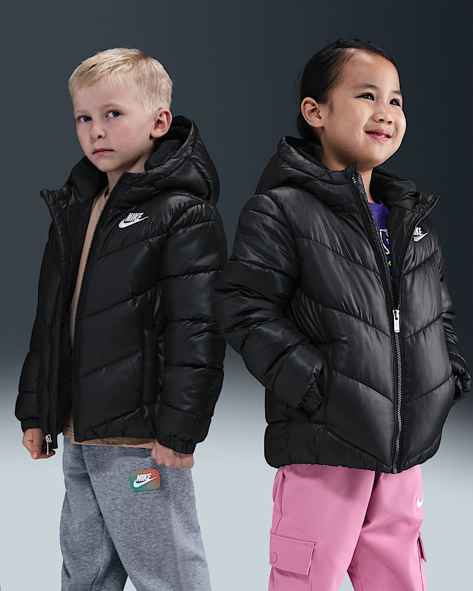 Chamarra acolchada "All Day Play" para niños talla pequeña Nike Sportswear - Negro
