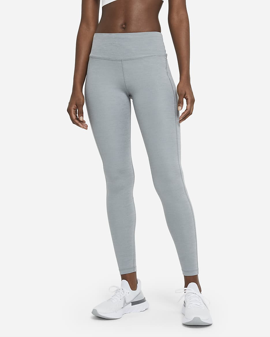 Nike Epic Fast Leggings de running de talle medio con bolsillo - Mujer - Smoke Grey/Heather