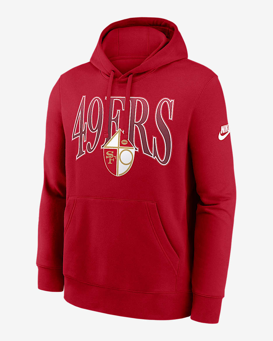 Sudadera con gorro sin cierre Nike de la NFL para hombre San Francisco 49ers Rewind Club - Rojo universitario