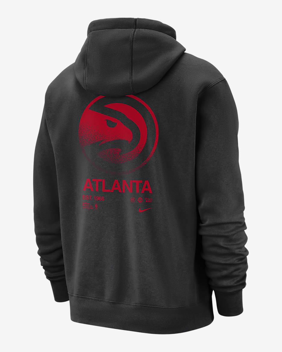 Atlanta Hawks Club Courtside Men's Nike NBA Pullover Hoodie - Black