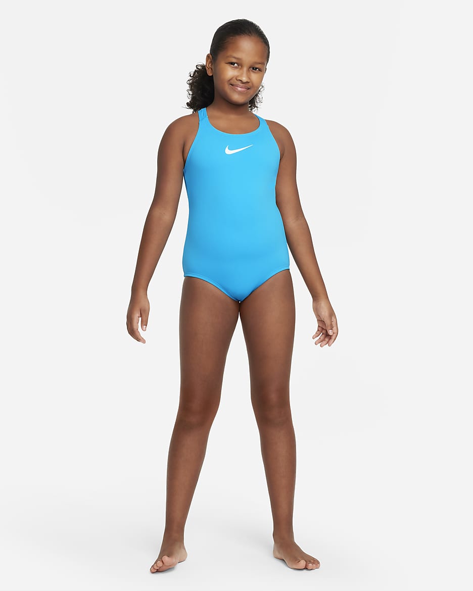 Traje de baño de una sola pieza con espalda deportiva para niña talla grande Nike Essential - Azul relámpago