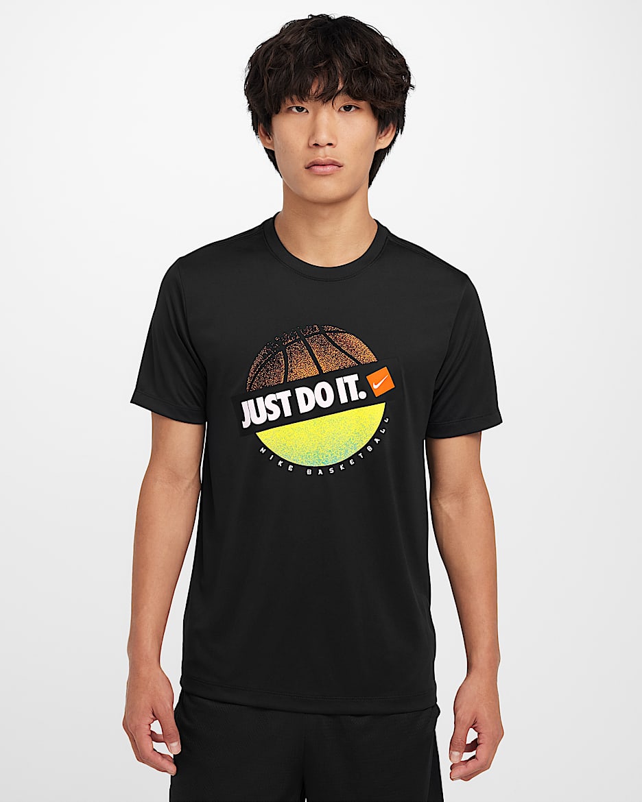 ナイキ メンズ Dri-FIT バスケットボール Tシャツ - ブラック