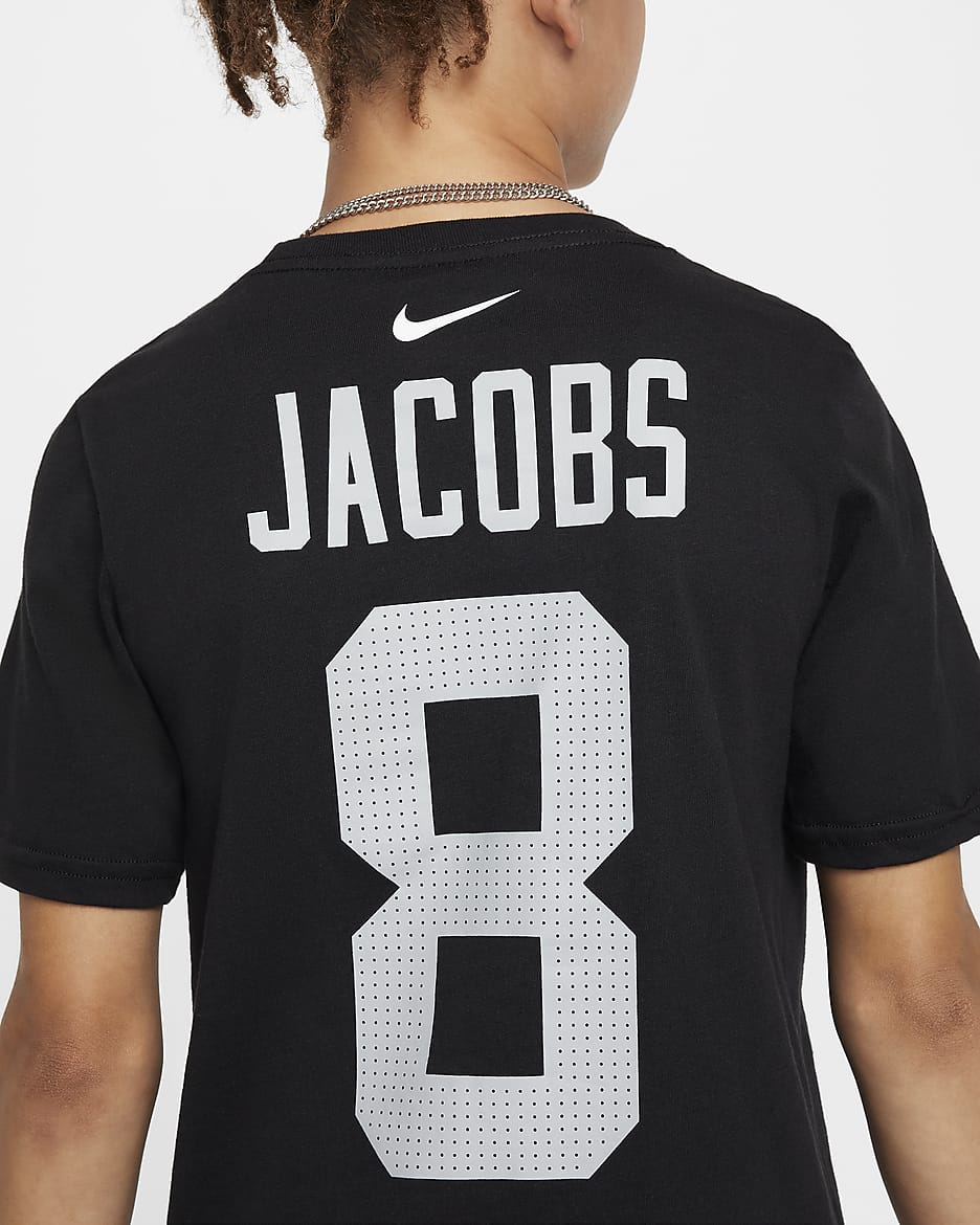 T-shirt Nike NFL Josh Jacobs Las Vegas Raiders pour ado - Noir