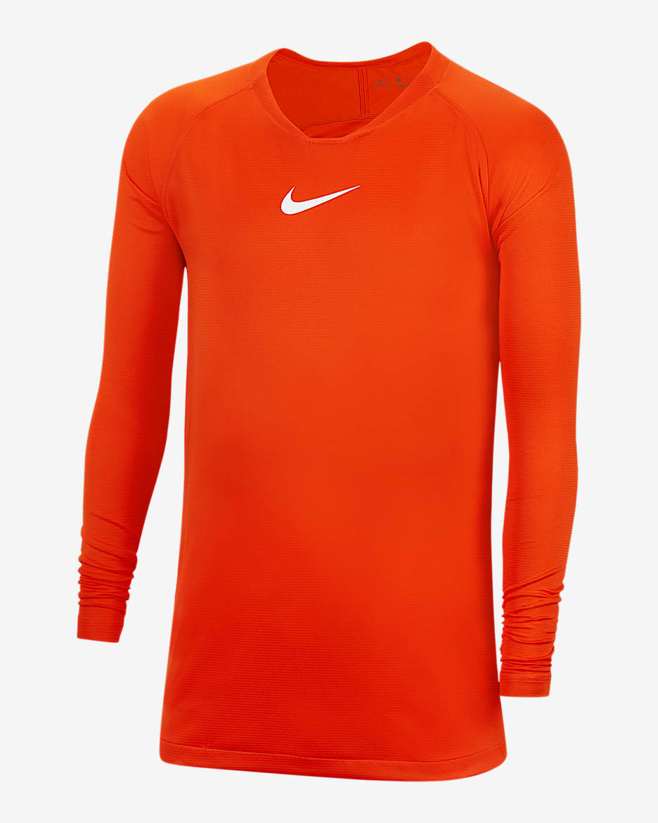 Nike Dri-FIT Park First Layer Kids' Soccer Jersey - Safety Orange/White