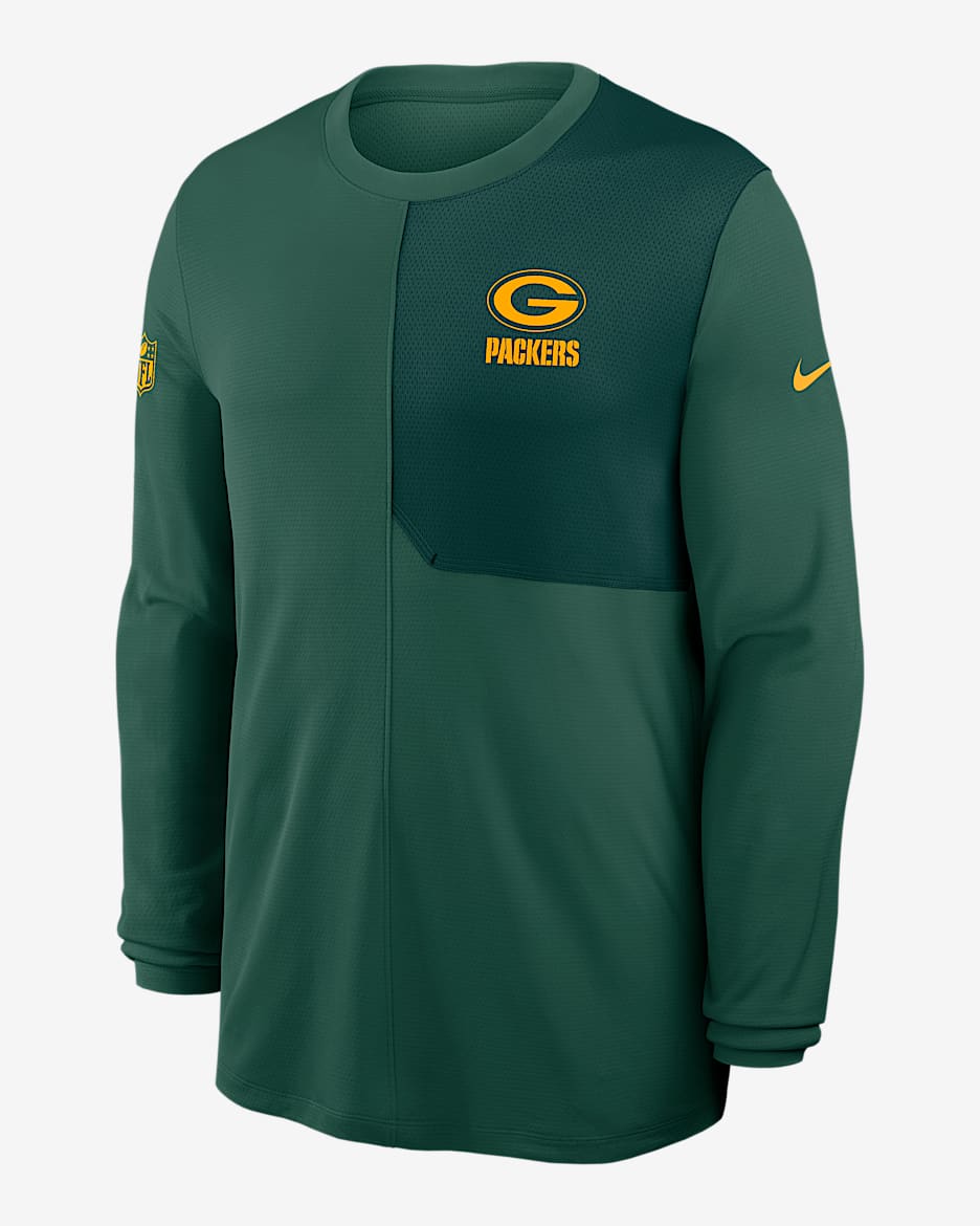 Green Bay Packers Sideline Coach Men's Nike Dri-FIT NFL Long-Sleeve Top - Green