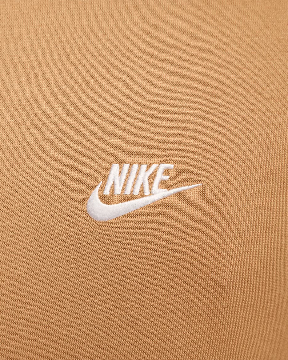 Felpa pullover con cappuccio Nike Sportswear Club Fleece - Flax/Flax/Bianco