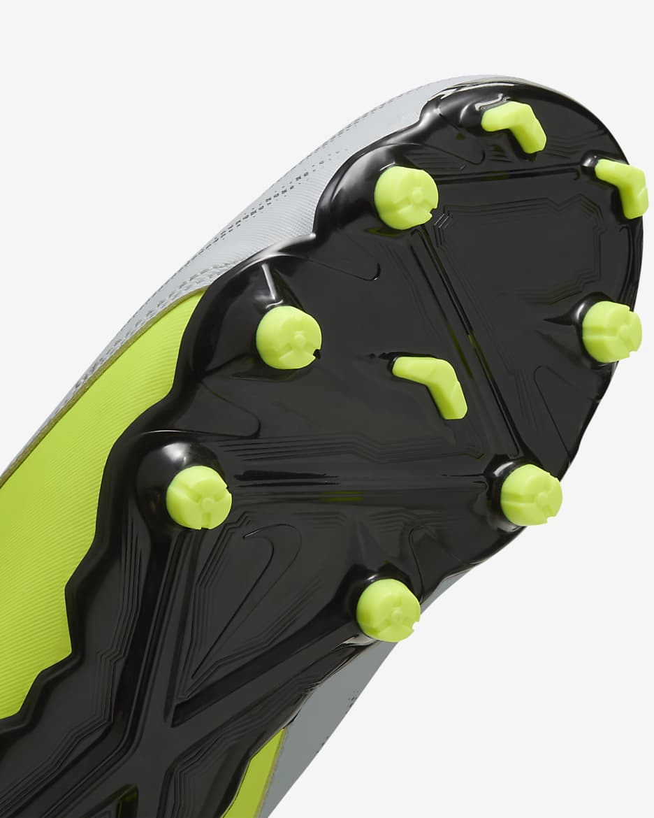 Nike Jr. Phantom GX 2 Academy Younger/Older Kids' MG Low-Top Football Boot - Metallic Silver/Volt/Black