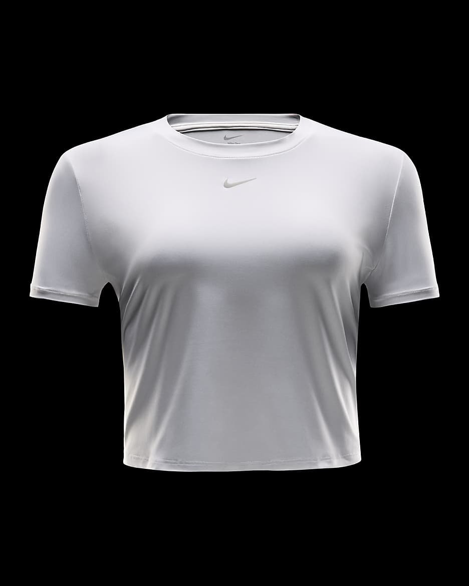 Nike One Classic Women's Dri-FIT Short-Sleeve Cropped Top - White/Black