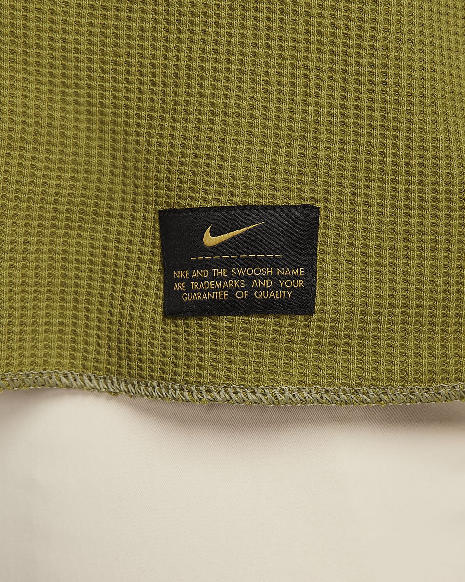 Nike Life langermet, tykk vaffelmønstret overdel til herre - Pacific Moss/Neutral Olive/Pacific Moss