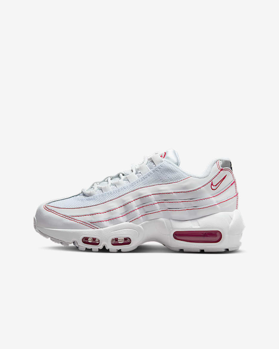 Nike Air Max 95 Recraft Kinderschoenen - Wit/University Red/Wolf Grey/Wit
