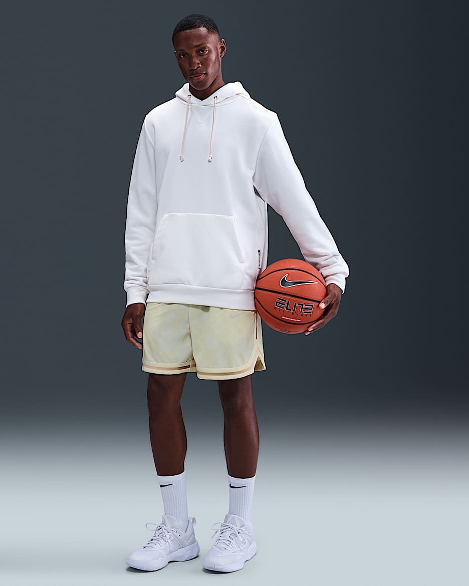 Shorts de básquetbol de tejido Woven Dri-FIT de 15 cm para hombre Nike DNA - Leche de coco/Vela/Espuma rosa