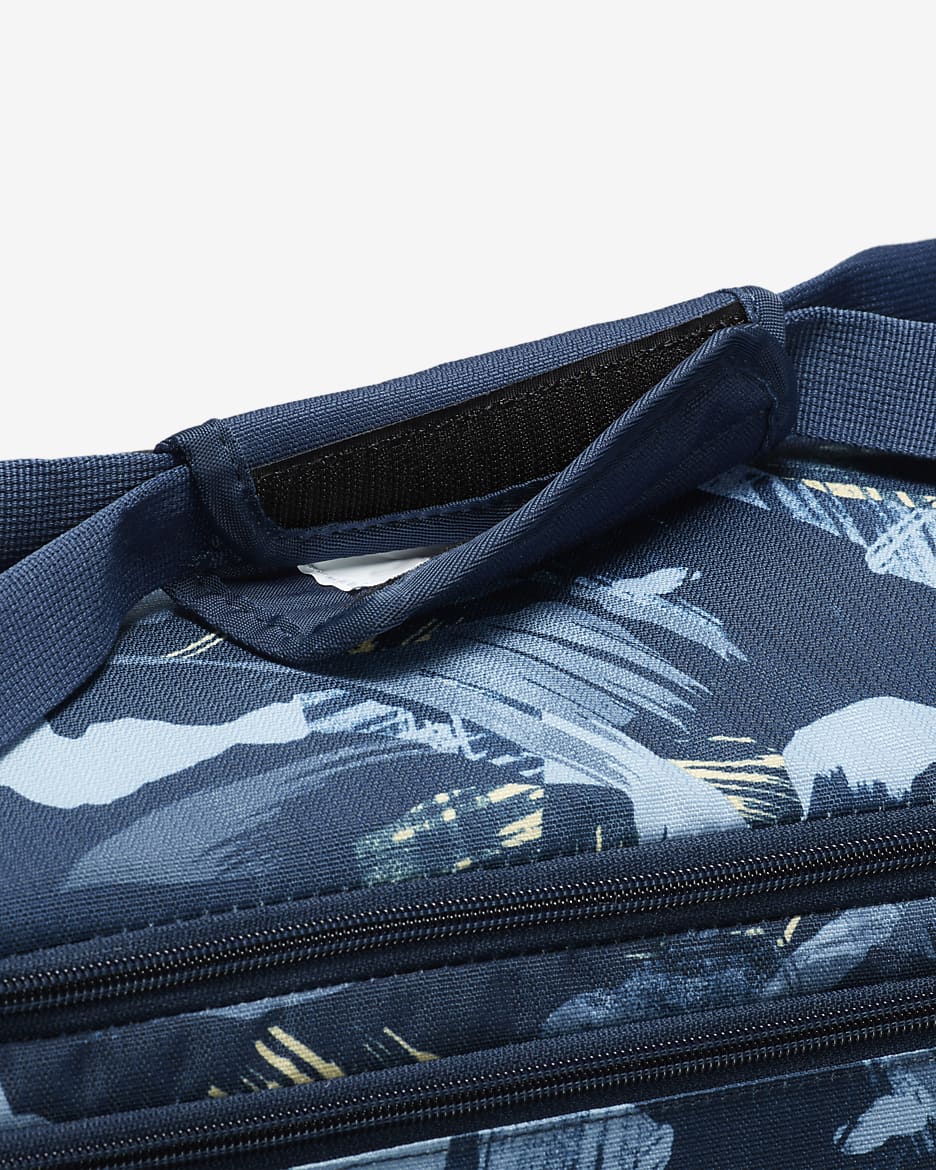 Nike Brasilia Printed Duffel Bag (Medium, 60L) - Midnight Navy/Midnight Navy/Pale Vanilla