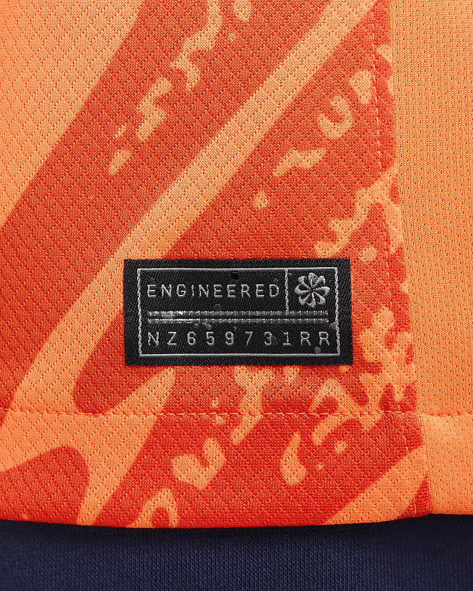 England 2024 Stadium Goalkeeper Nike Dri-FIT Replica-fodboldtrøje med korte ærmer til kvinder - Total Orange/Safety Orange/Safety Orange/sort