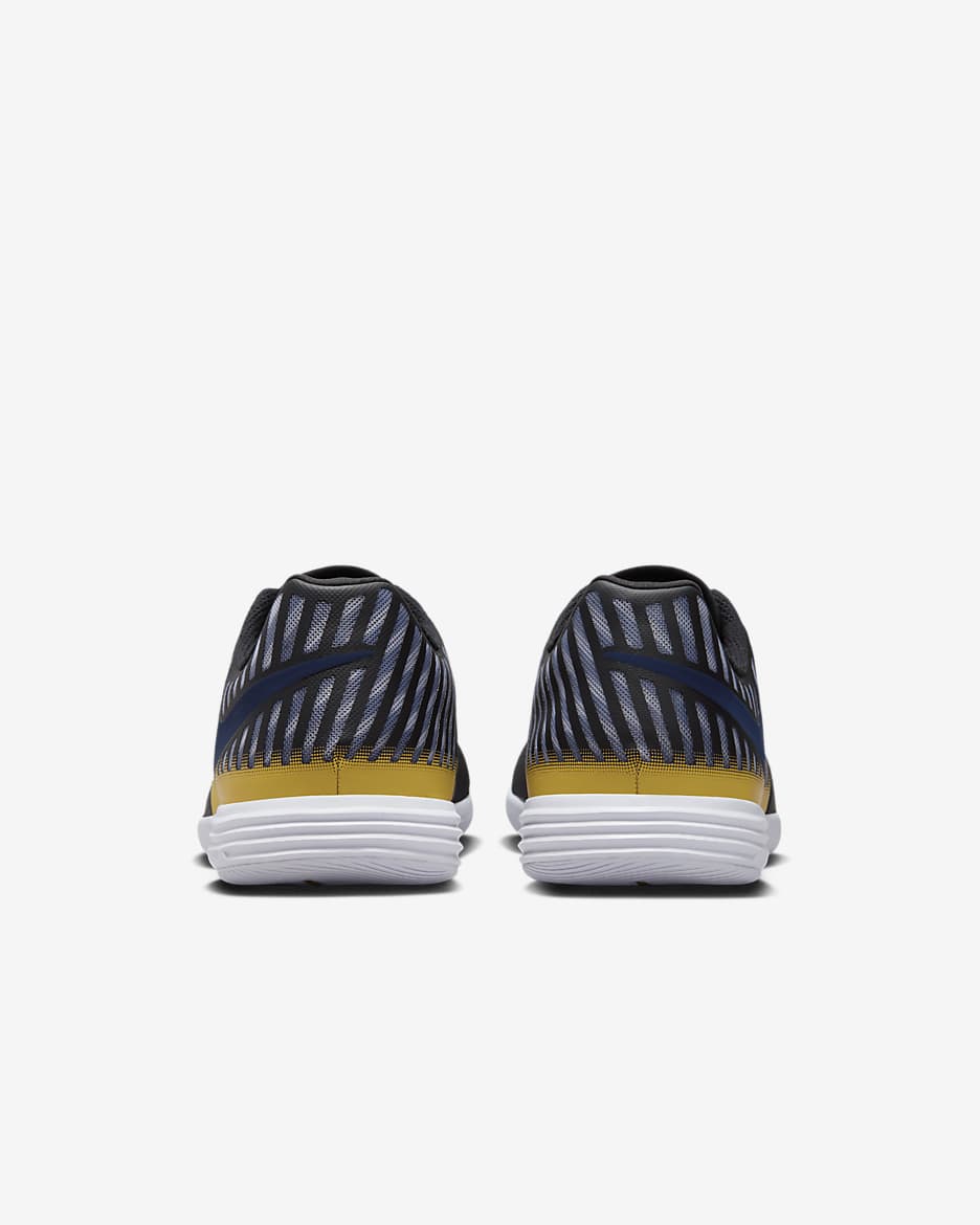 Nike Lunar Gato II Indoor Court Low-Top Football Shoes - Black/Black/Vivid Sulphur/Midnight Navy