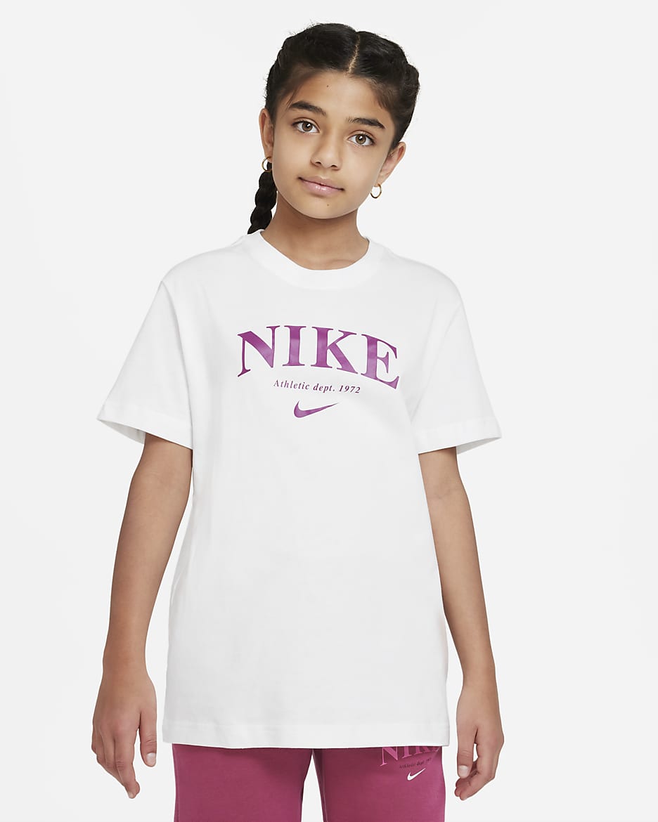 Nike Sportswear Big Kids' (Girls') T-Shirt - White