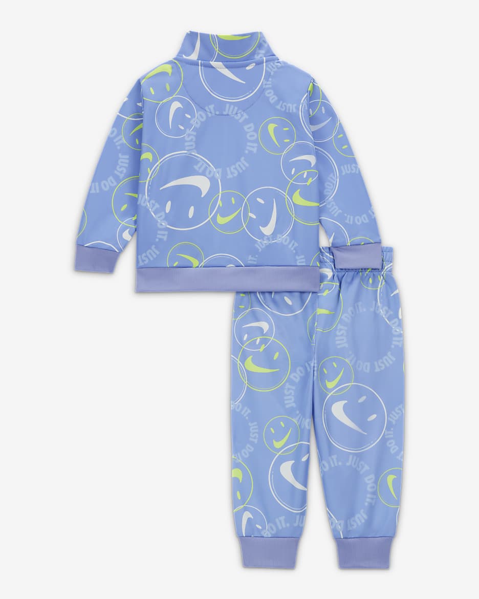 Nike Smiley Swoosh Printed Tricot Set Baby Tracksuit - Light Thistle