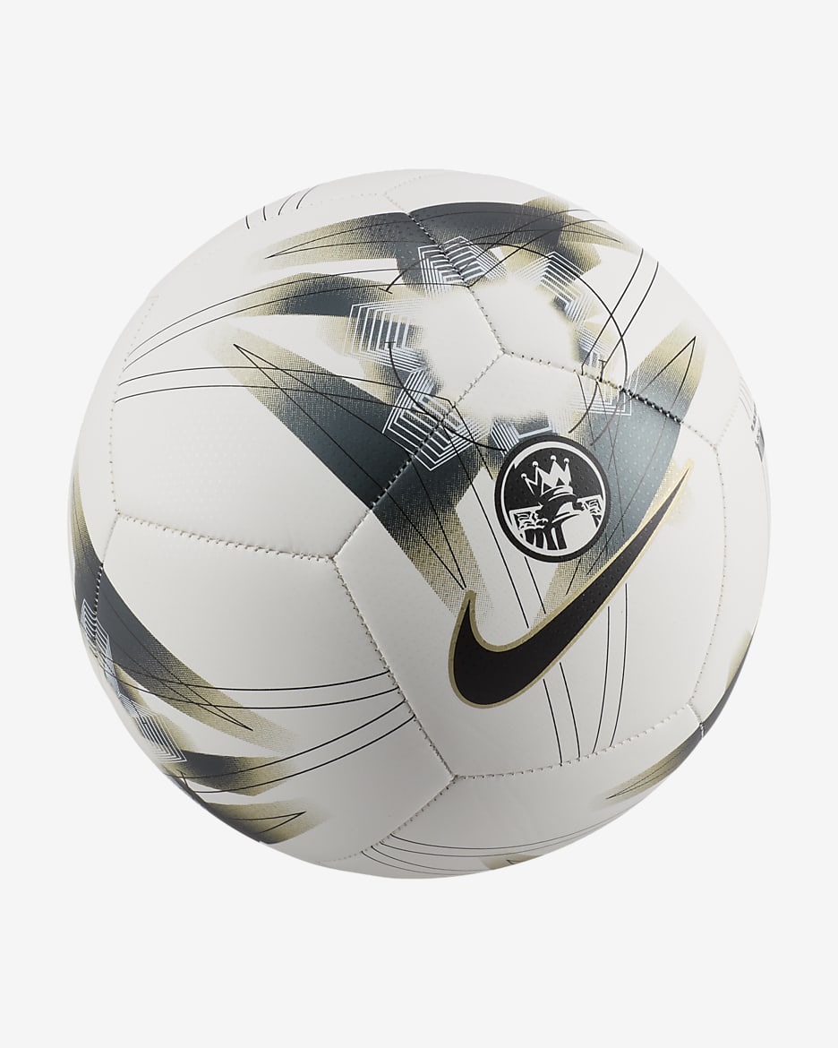 Premier League Pitch Football - White/Metallic Gold Star/Black