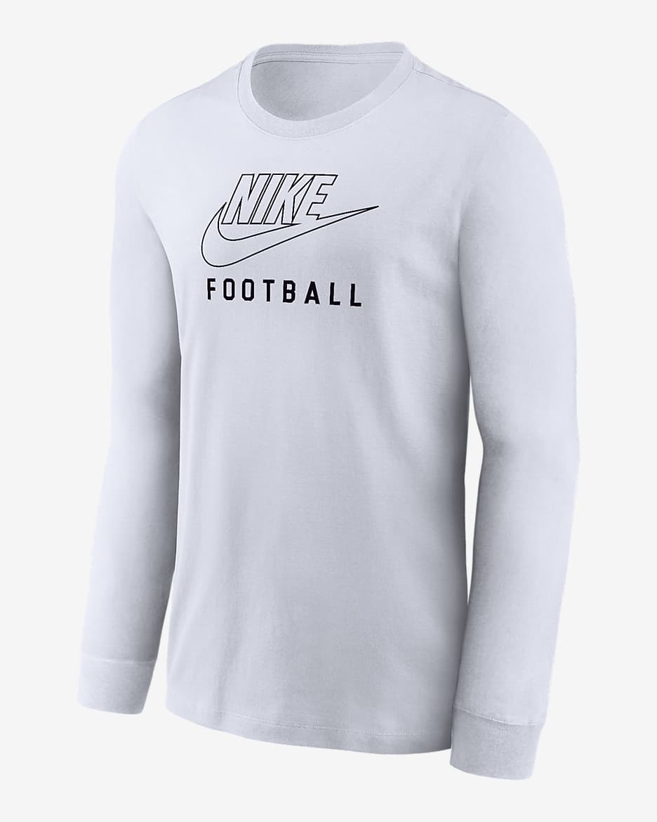 Nike Swoosh Big Kids' Football Long-Sleeve T-Shirt - White