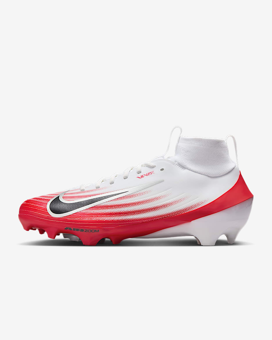Tacos de fútbol americano Nike Vapor Pro 1 - Blanco/Rojo universitario/Negro