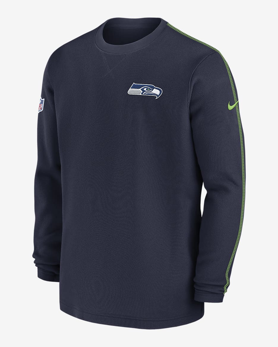 Seattle Seahawks Sideline Coach Men’s Nike NFL Long-Sleeve Top - Navy