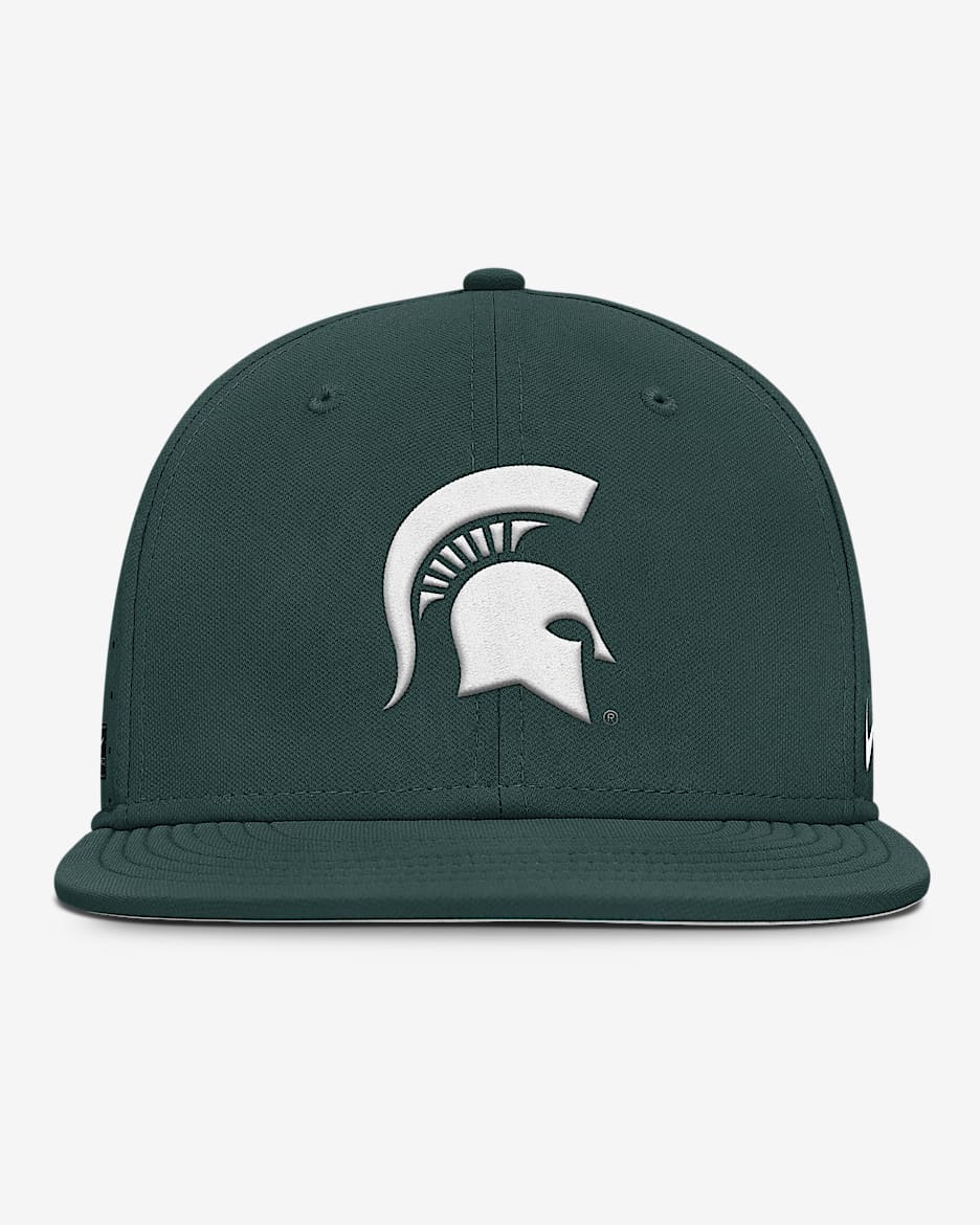 Michigan State Spartans Dugout True Men’s Nike Dri-FIT College Fitted Hat - Forest Green